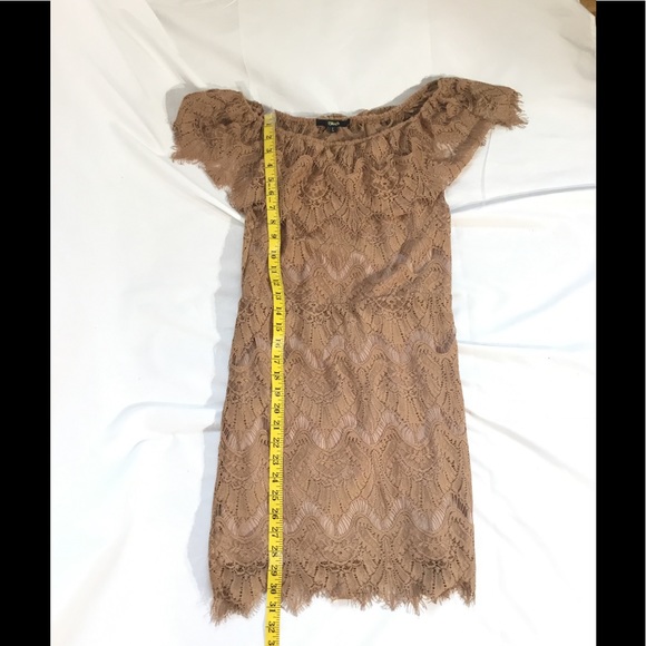 Black Cocktail Dress Light Brown Beautiful Lace NWOT - Picture 4 of 8